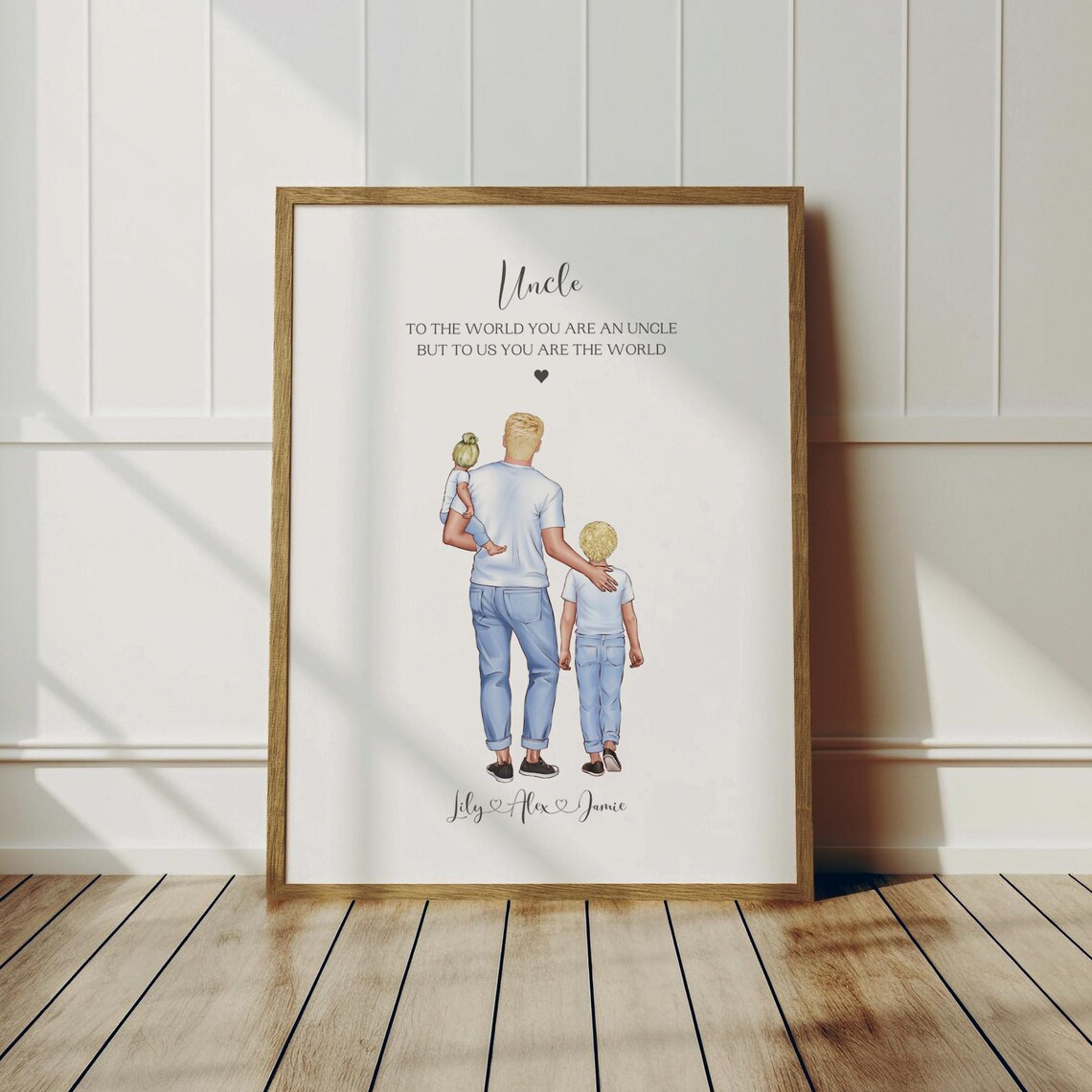 Personalised Uncle Gift Uncle Gifts Family Portrait Unqique Uncle Print New Uncle Gifts Family Print With Uncle Uncle Christmas Gift