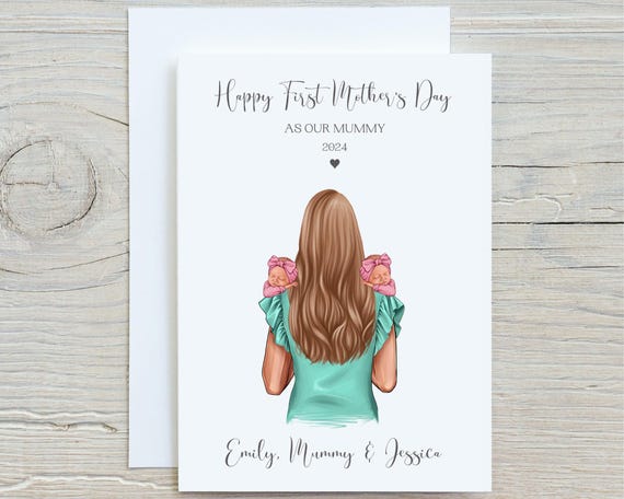 Personalised Mothers Day Card Mummy With Twins Mothers Day Gift Card For Mummy Twins Gift Mothers Day Twins Card Gift For Mum Mummy