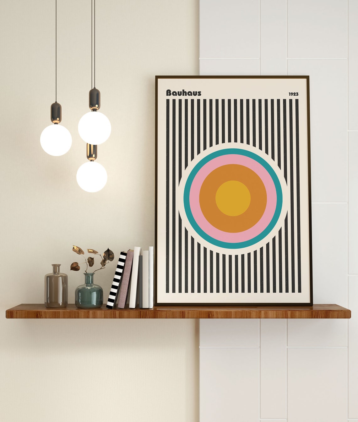 Bauhaus 1923 Concentric Circles Striped Geometric Exhibition Poster - Image 3