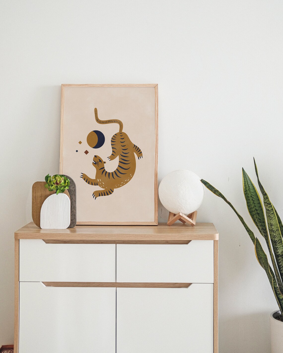 Cheetah Boho Celestial Abstract Art Print - Image 3