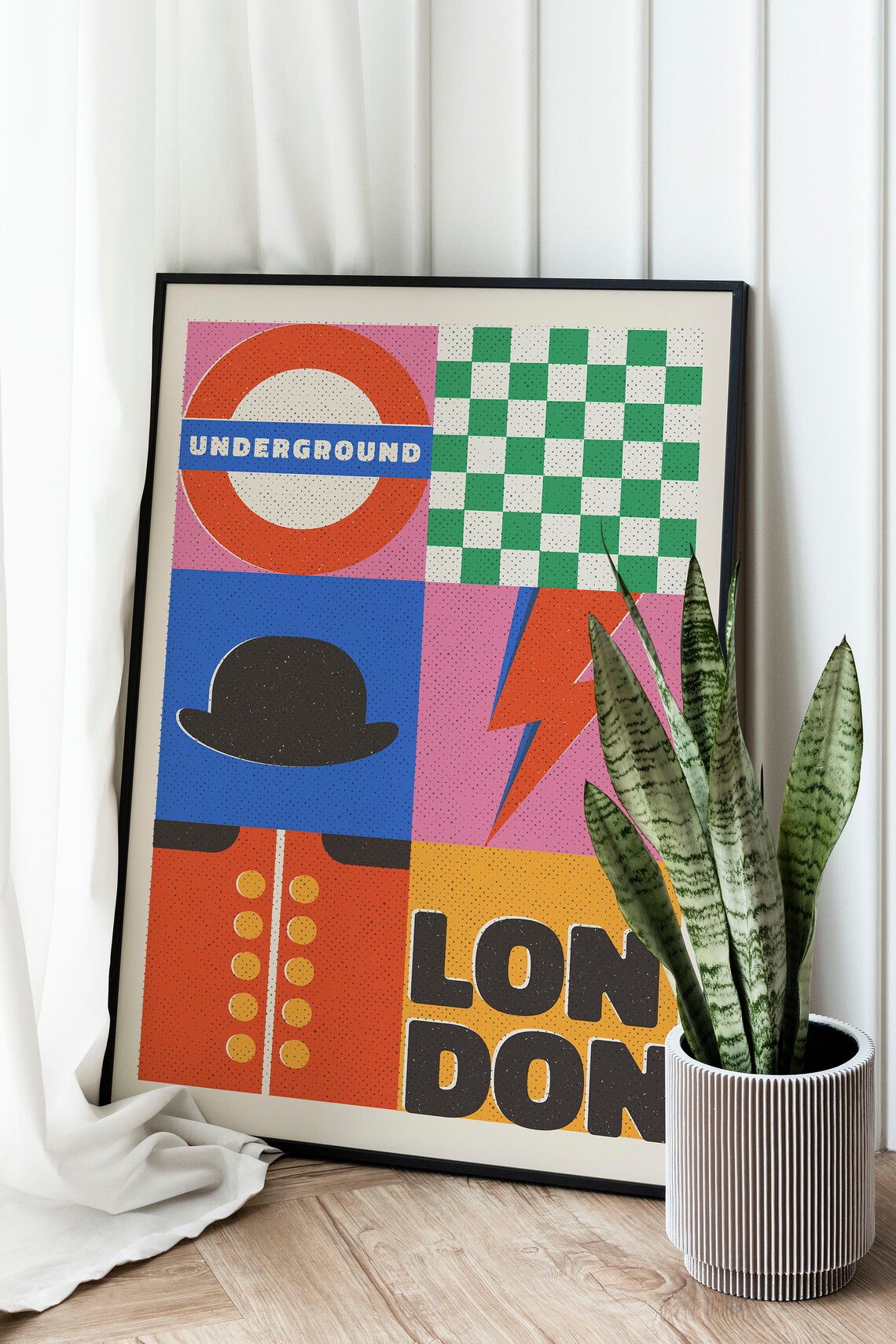London City Retro 80s Travel Poster Art Print - Image 2