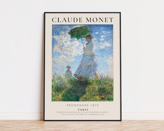 Claude Monet Print Exhibition Poster Woman Promenade Painting Impressionist Famous Art Print