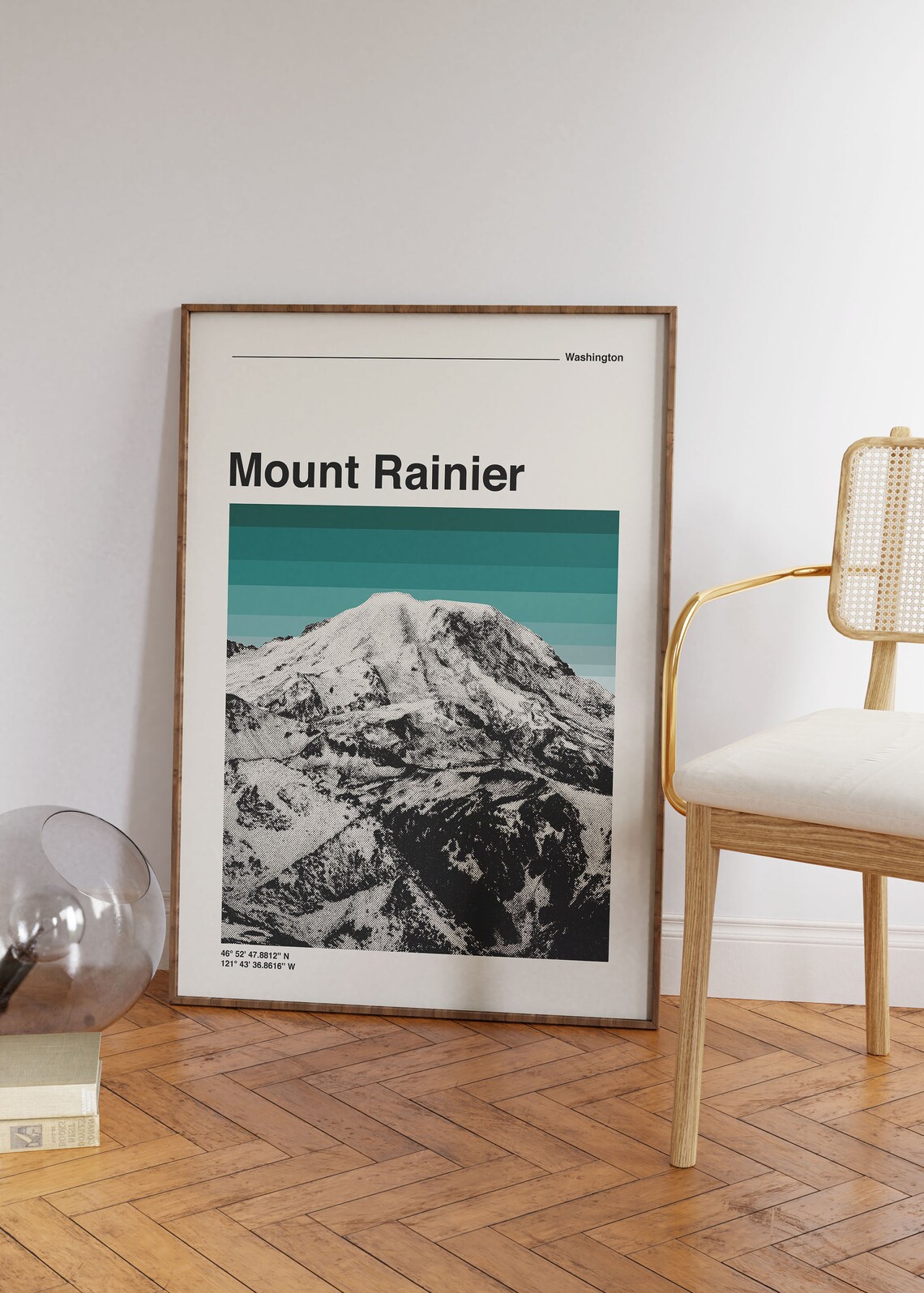 Mount Rainier National Park Retro Travel Poster Art Print - Image 2