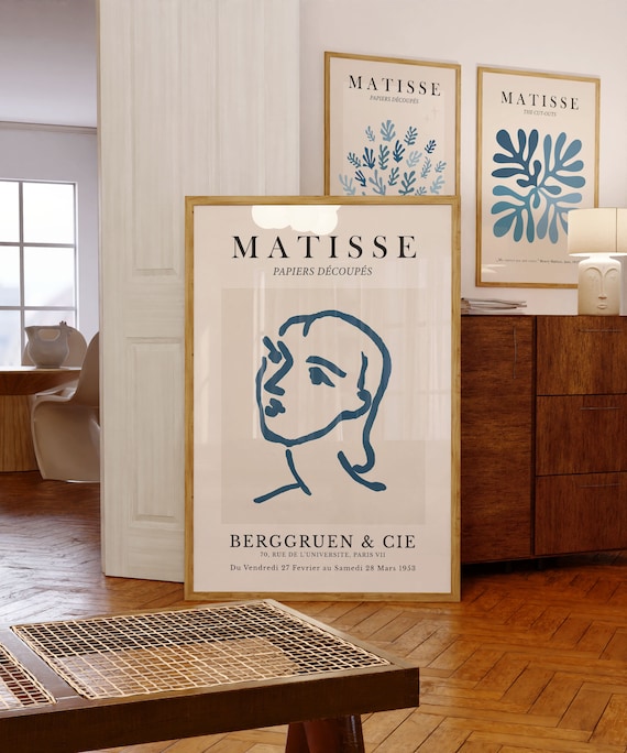 Henri Matisse Woman Portrait Print Blue Wall Art Museum Exhibition Poster Modern Living Room Wall Decor Instant