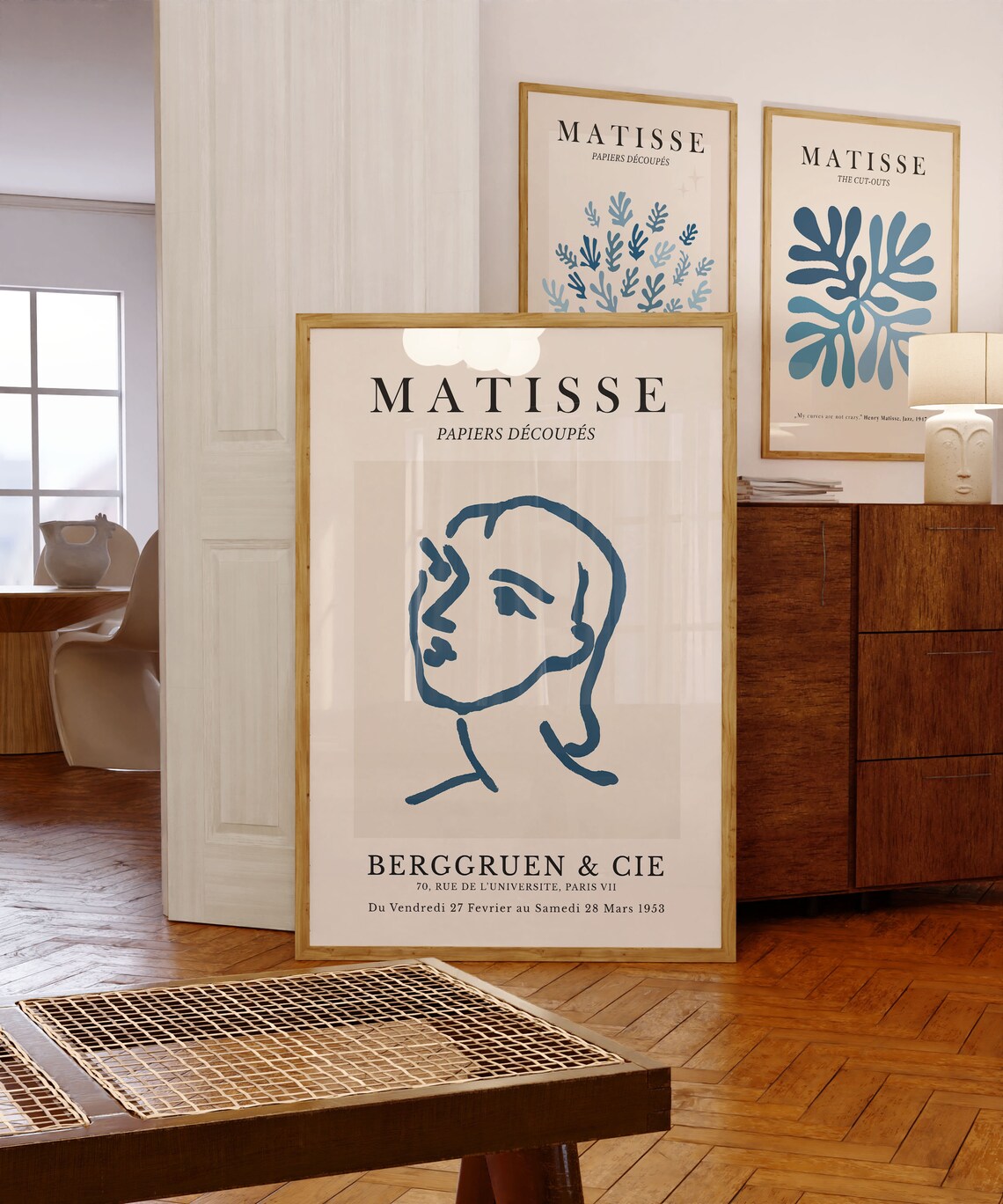 Matisse Blue Woman Line Portrait Berggruen 1953 Exhibition Poster
