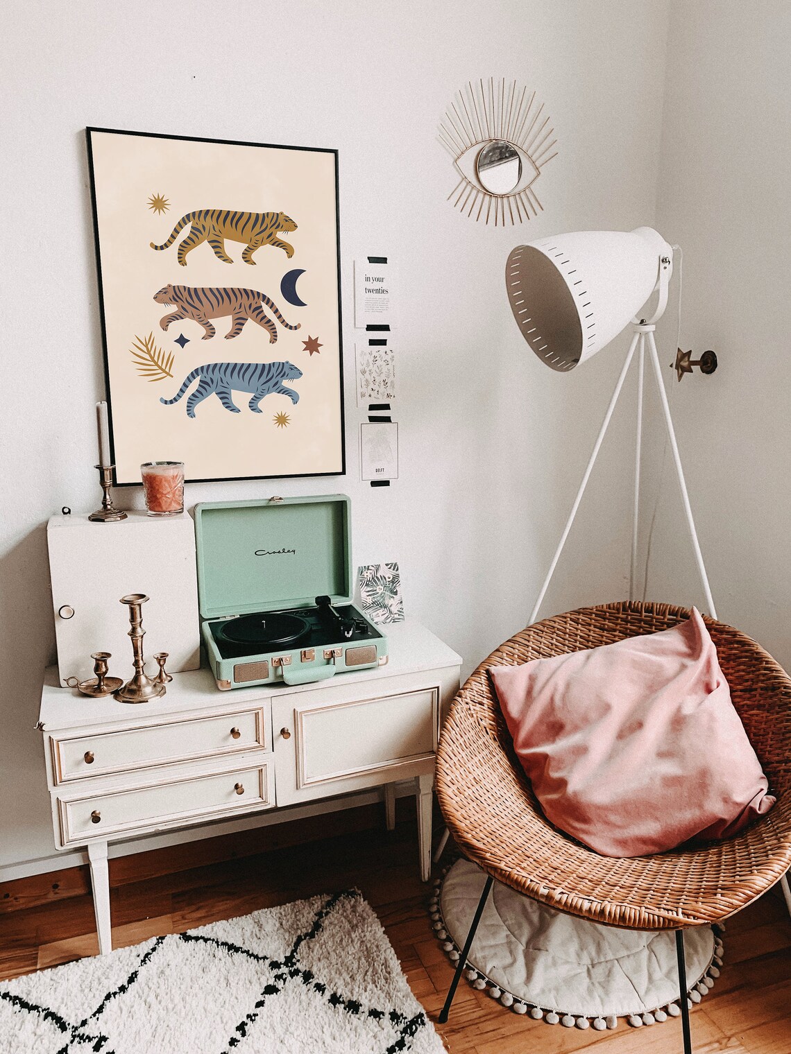Tiger Print Celestial Boho Art Print, Moon And Stars - Image 3
