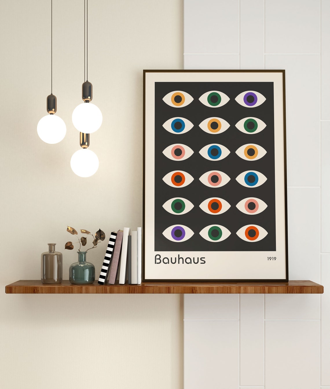 Bauhaus 1919 Eye Grid Colorful Geometric Mid Century Modern Poster - Image 3