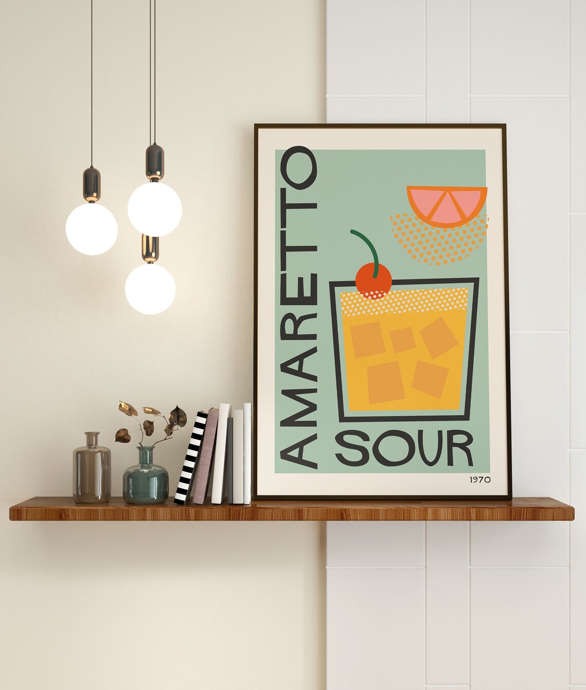 Amaretto Sour Mid-Century Modern Kitchen Art Print - Image 2