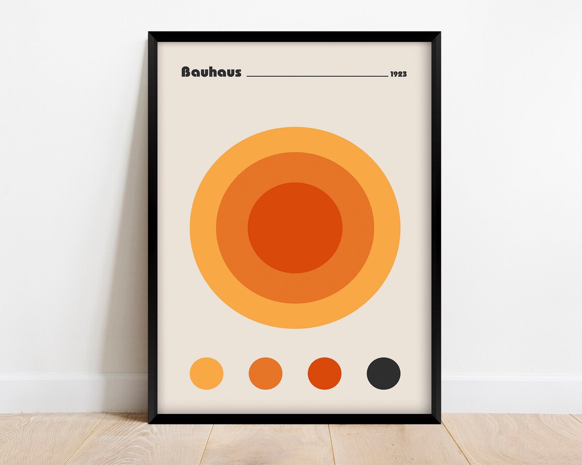 Bauhaus Exhibition Print, Retro Mid-Century Abstract