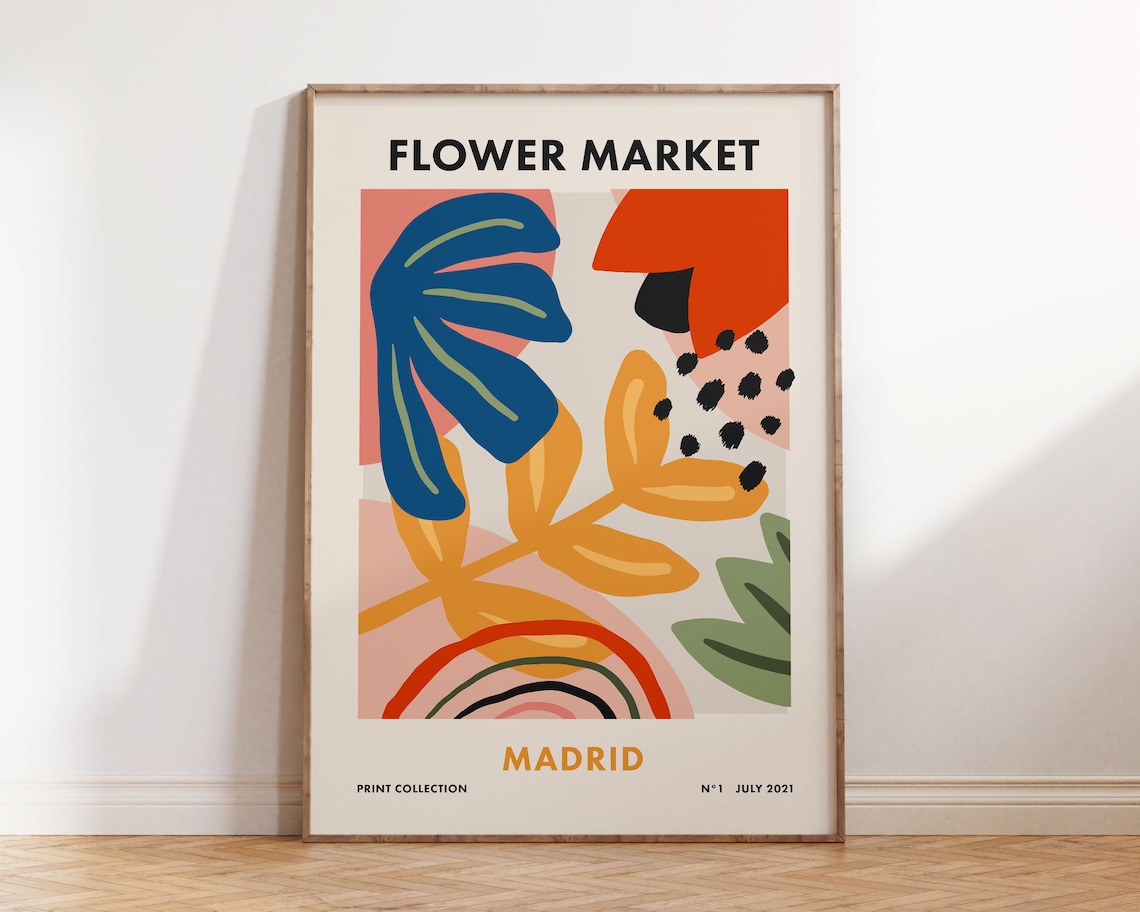 Flower Market Madrid Colorful Abstract Floral Print Collection