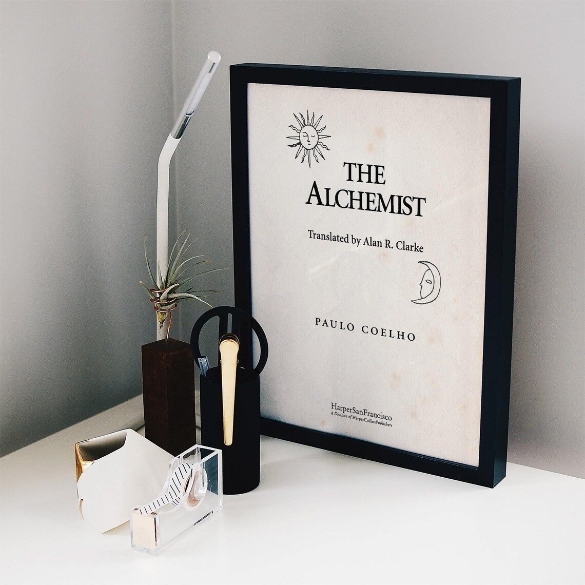 The Alchemist Paulo Coelho Title Page Sun Moon Literary Art Poster - Image 4