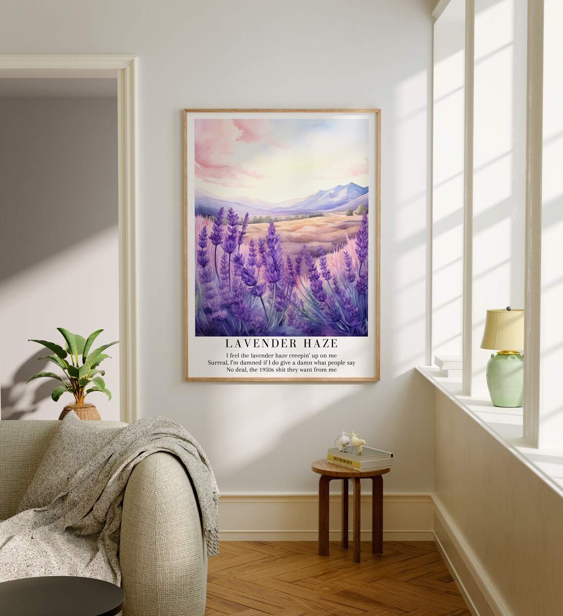 Lavender Haze Taylor Swift Watercolor Floral Lyric Art Poster - Image 2