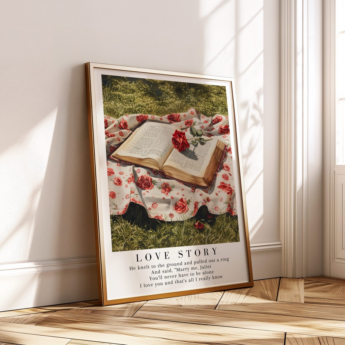 Taylor Swift Love Story Open Book Rose Watercolor Lyric Poster - Image 3