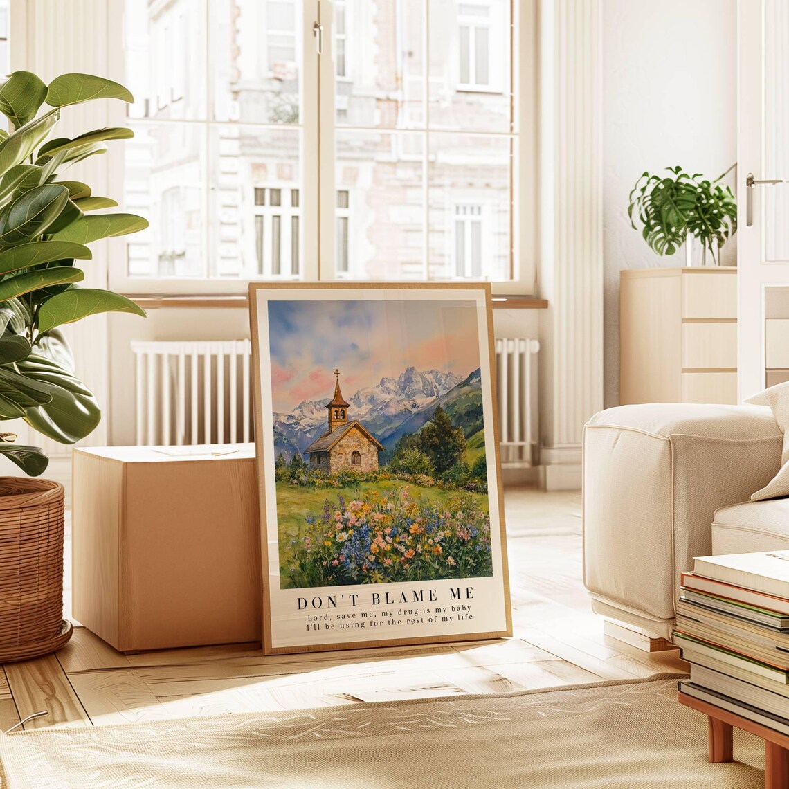 Taylor Swift Don't Blame Me Chapel Mountain Floral Watercolor Poster - Image 2