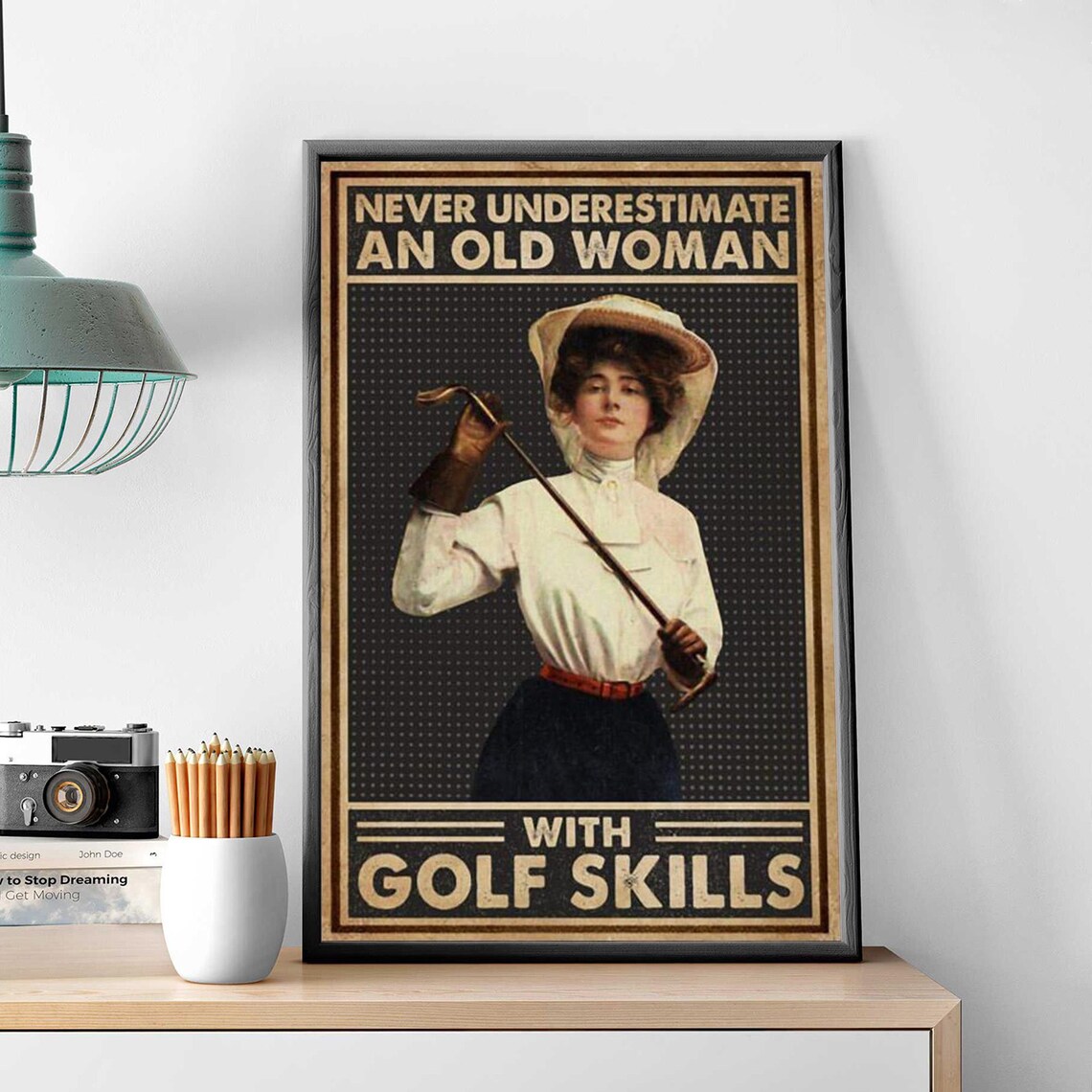 Never Underestimate An Old Woman With Golf Skills Vintage Poster - Image 3