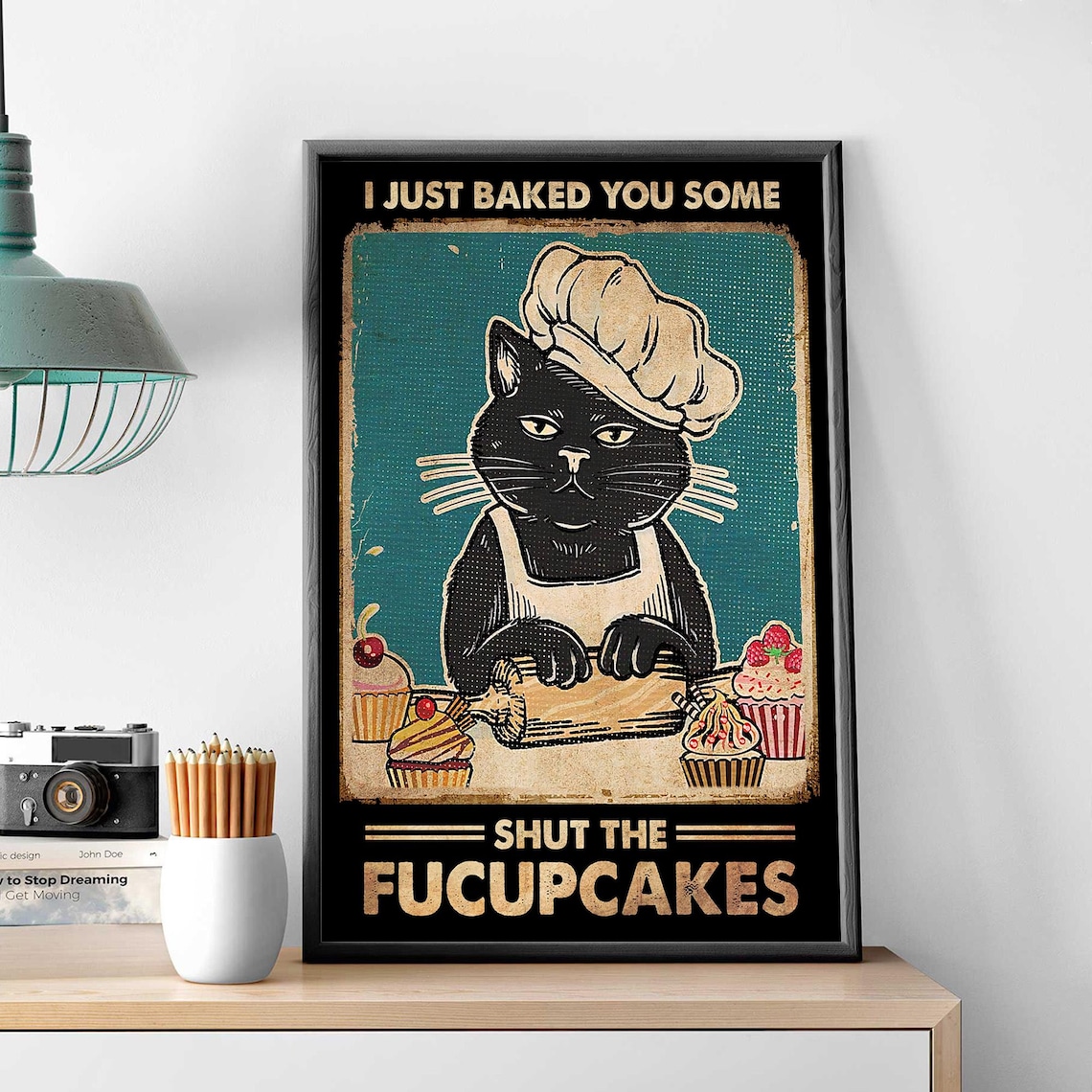 I Just Baked You Some Cat Humor, Vintage Poster - Image 3