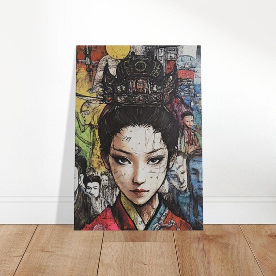 Crowned Empress Asian Heritage Colorful Bold Portrait Poster