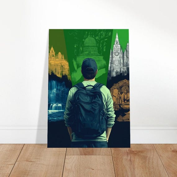 Global Explorer Canvas Art World Heritage Travel Print Aigenerated Cultural Wall Decor Wanderlust Home Gift