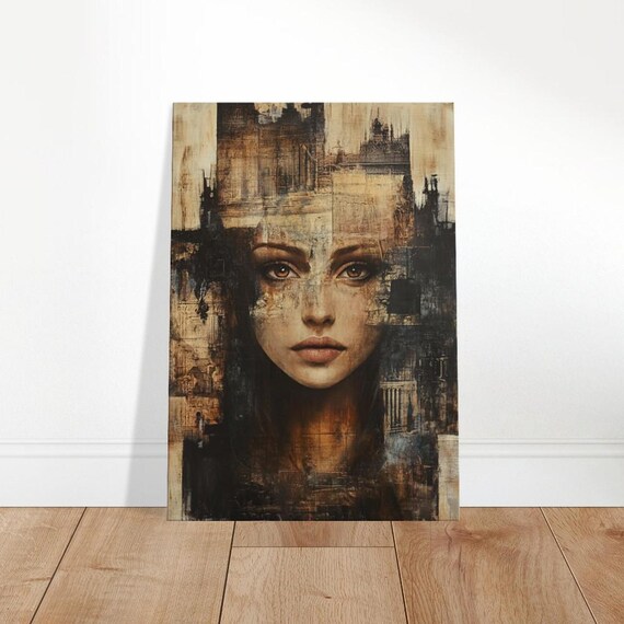 Woman of the City Urban Soul Modern Abstract Portrait Wall Art
