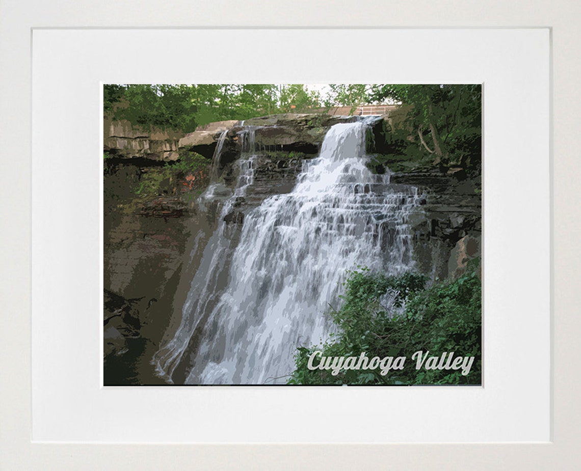 Cuyahoga Valley National Park Ohio Waterfall Scenic Travel Poster
