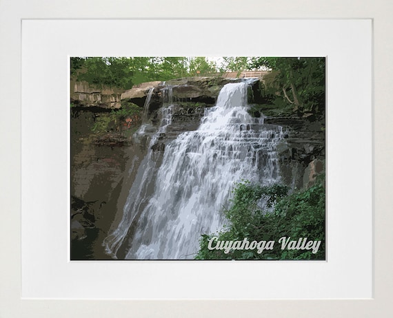 Cuyahoga Valley National Park Ohio Waterfall Scenic Travel Poster