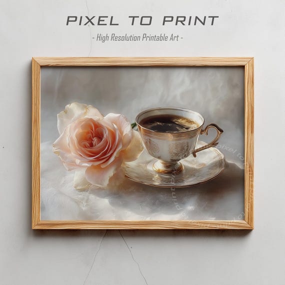 Trendy Kitchen Print Coffee Painting Breakfast Girly Food And Drink Wall Art