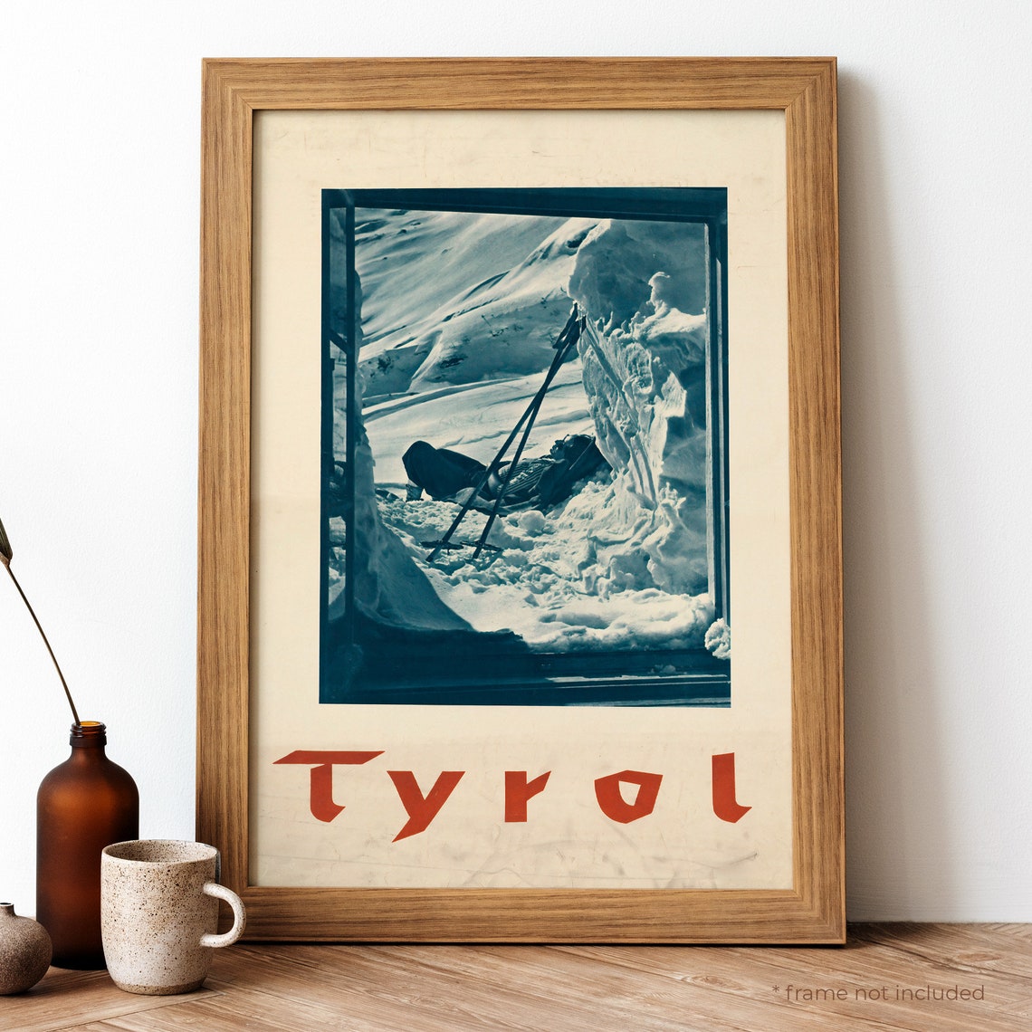 Tyrol Austria Vintage Ski Travel Poster Snowy Alpine Adventure