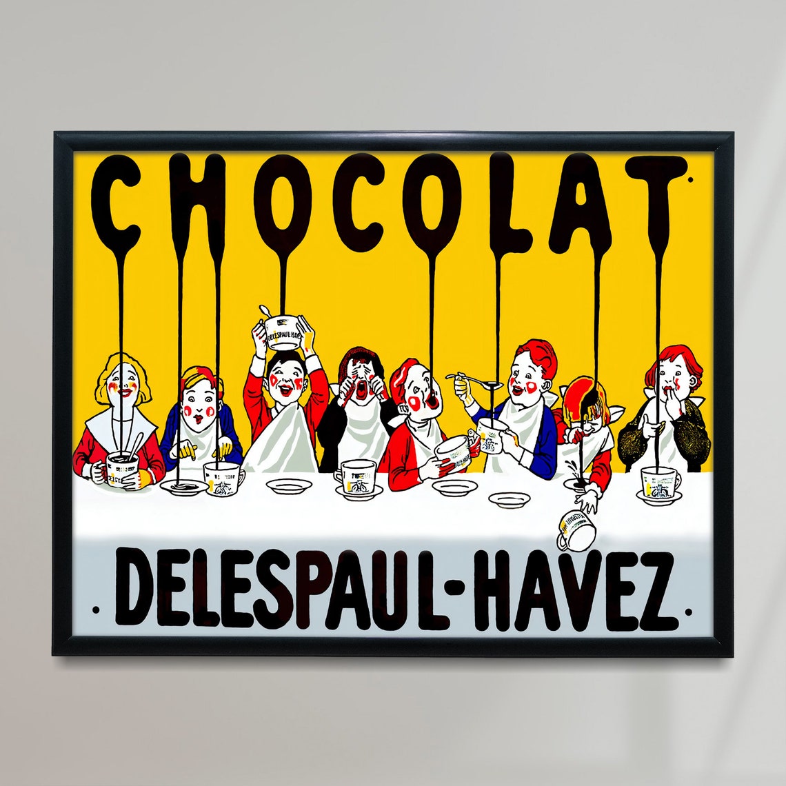 Chocolat Delespaul Havez Vintage French Hot Chocolate Ad Poster