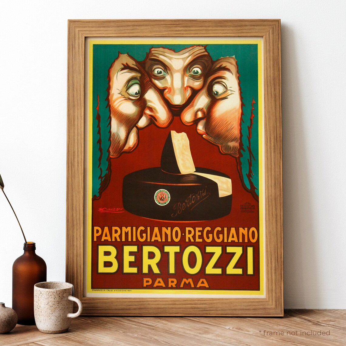 Bertozzi Parma Vintage Poster, Italian Food Travel Print