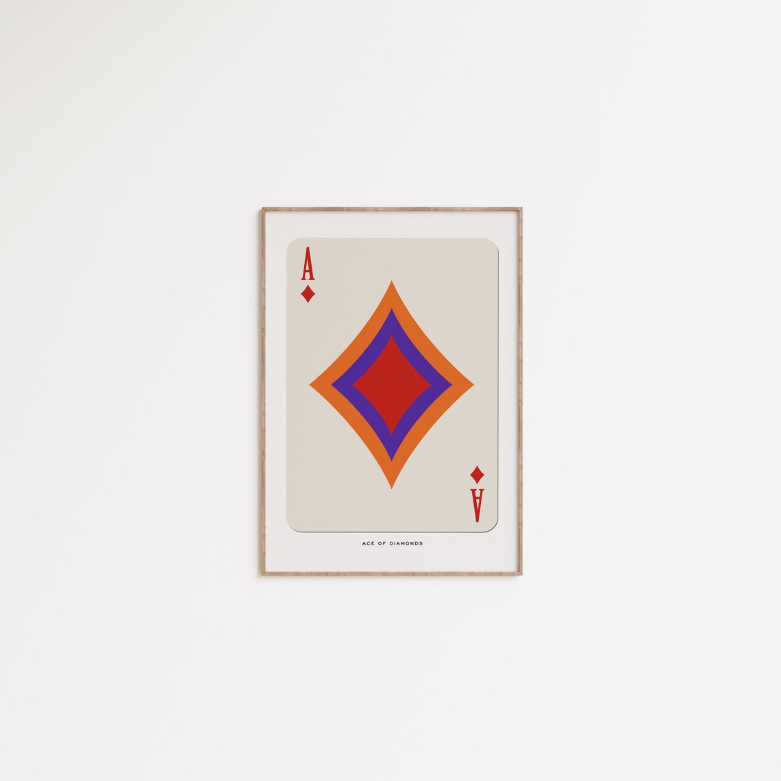 Ace of Diamonds Playing Card Mid Century Modern Abstract Wall Art - Image 2