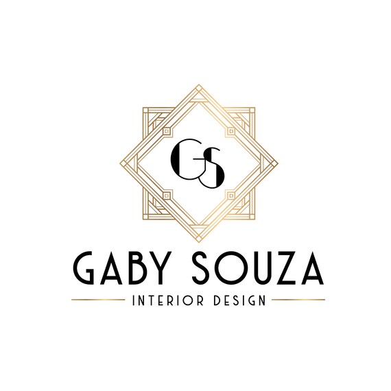 Gaby Souza Gold Art Deco GS Monogram Interior Design Logo Brand Print