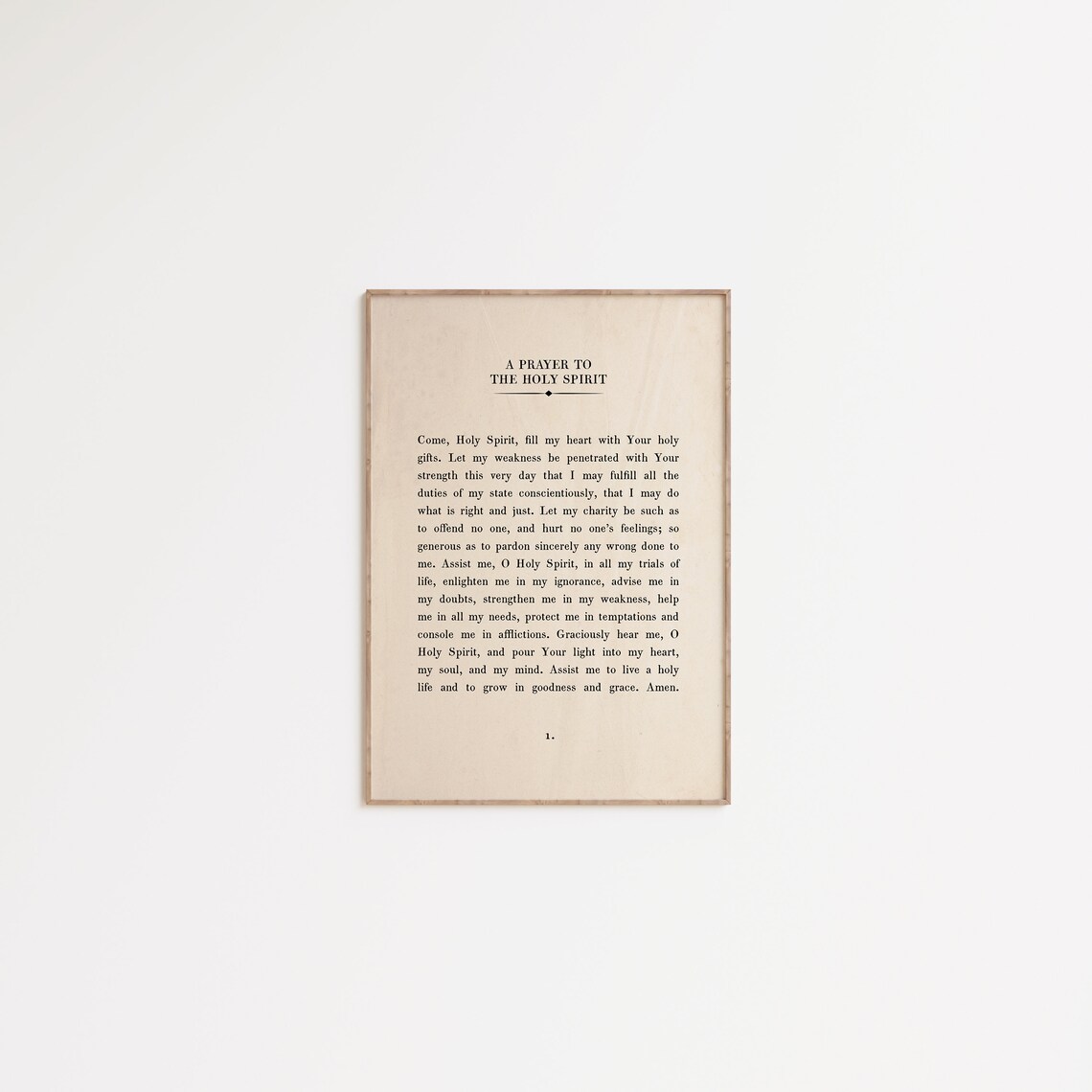 A Prayer to the Holy Spirit Vintage Catholic Book Page Faith Wall Art - Image 2