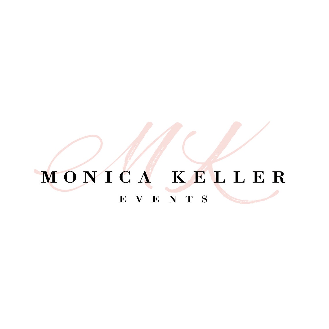 Monica Keller Events Blush MK Elegant Script Monogram Logo Poster - Image 2