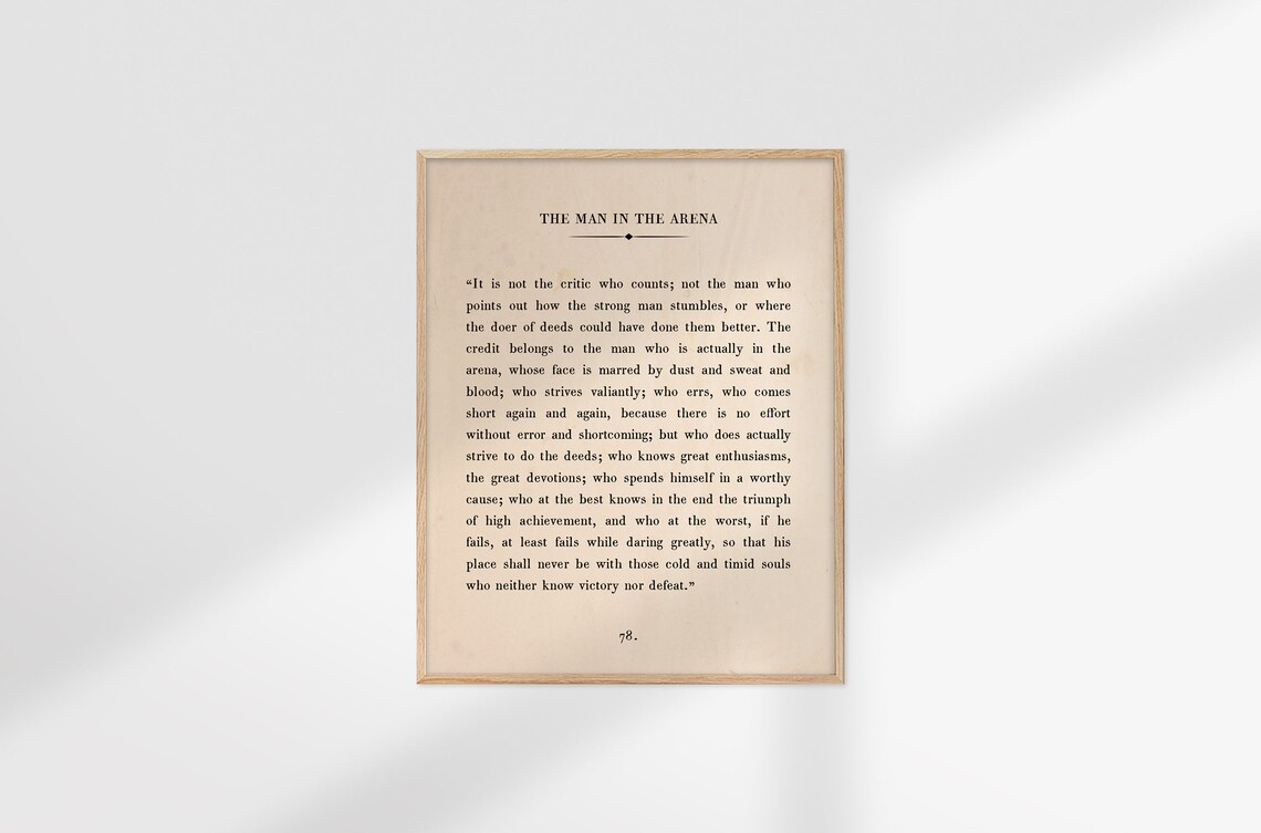 The Man In The Arena Quote Poster, Book Passage - Image 2