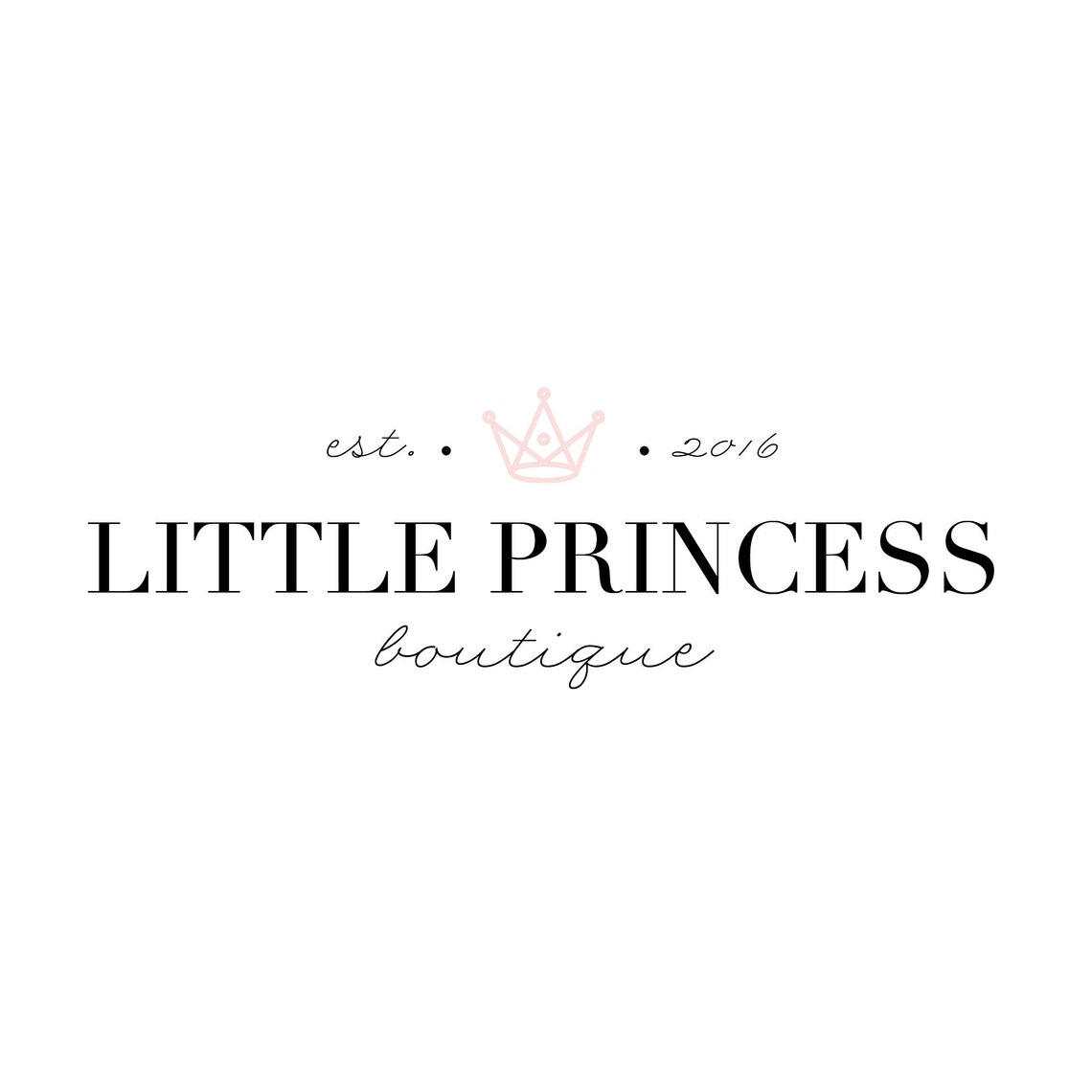 Little Princess Boutique Pink Crown Girls Est 2016 Logo Poster