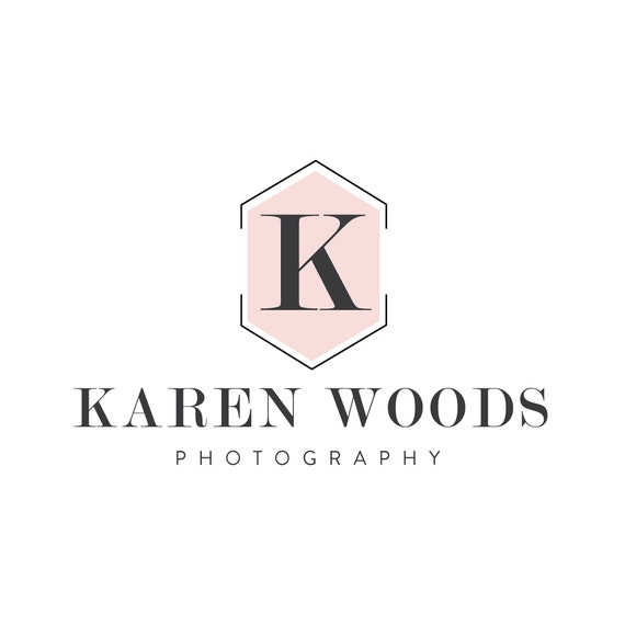 Premade Logo Monogram Logo Hexagon Logo Real Estate Agent Pink Boutique Logo Photography Logo Hair Nail Spa Salon Logo Makeup Artist Logo