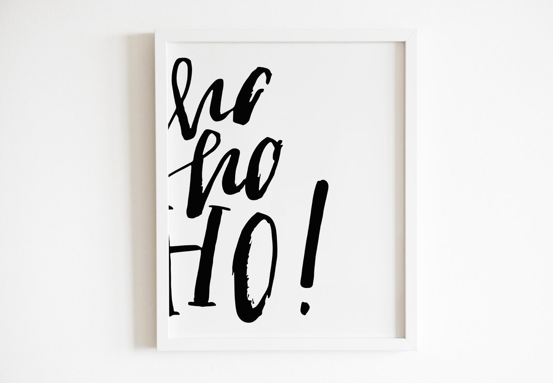 Ho Ho Ho Christmas Bold Script Typography Holiday Decor Print - Image 2