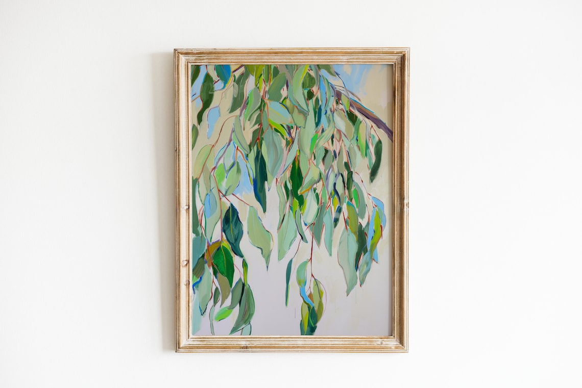 Abstract Botanical Print, Earthy Green Art Print
