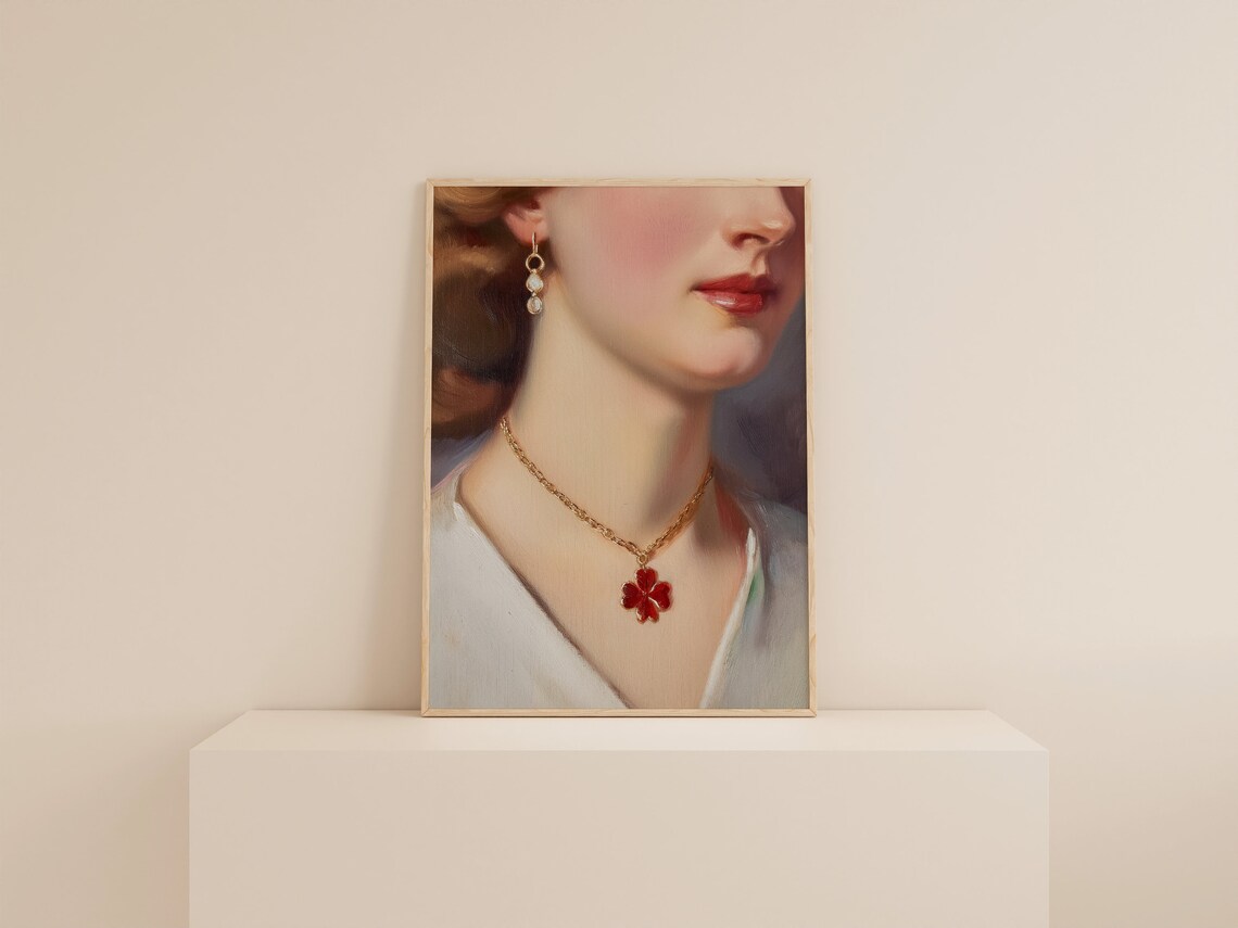 Antique Oil Painting Coquette Art Print, Dark Academia - Image 2