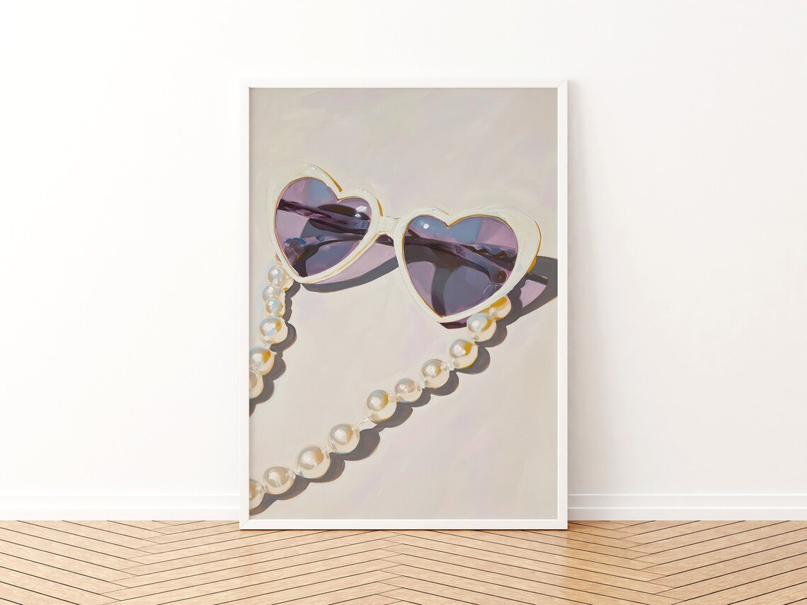 Retro Coquette Pearl Art Print, Preppy Room Decor - Image 3