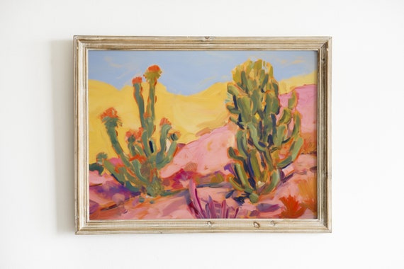 Cactus Painting, Pink Southwestern Art Print