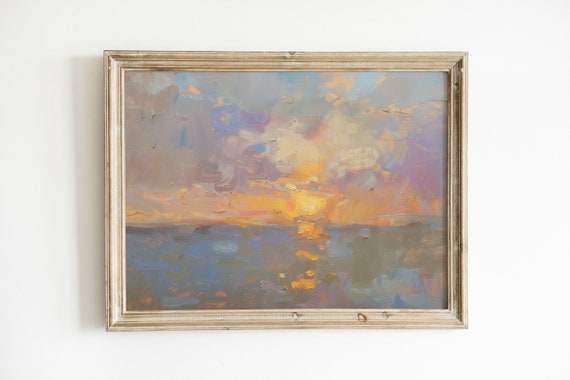 Sunset Painting Coastal Apartment Wall Art Print