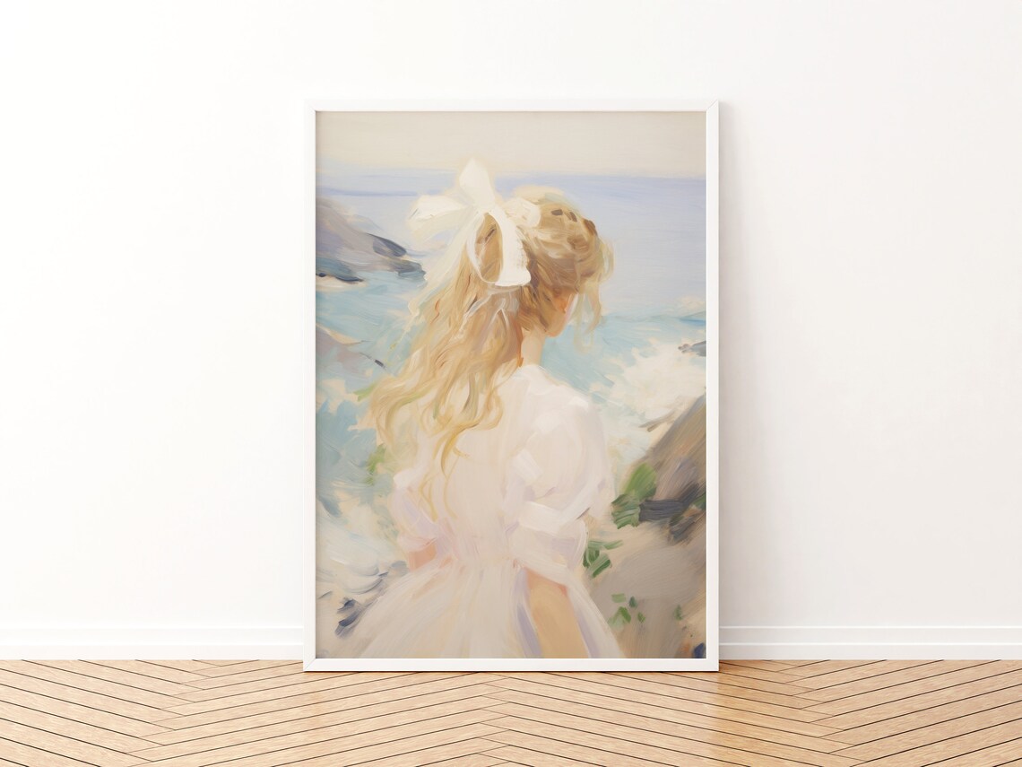 Soft Blue Coastal Print, Vintage Seascape Art Print - Image 3