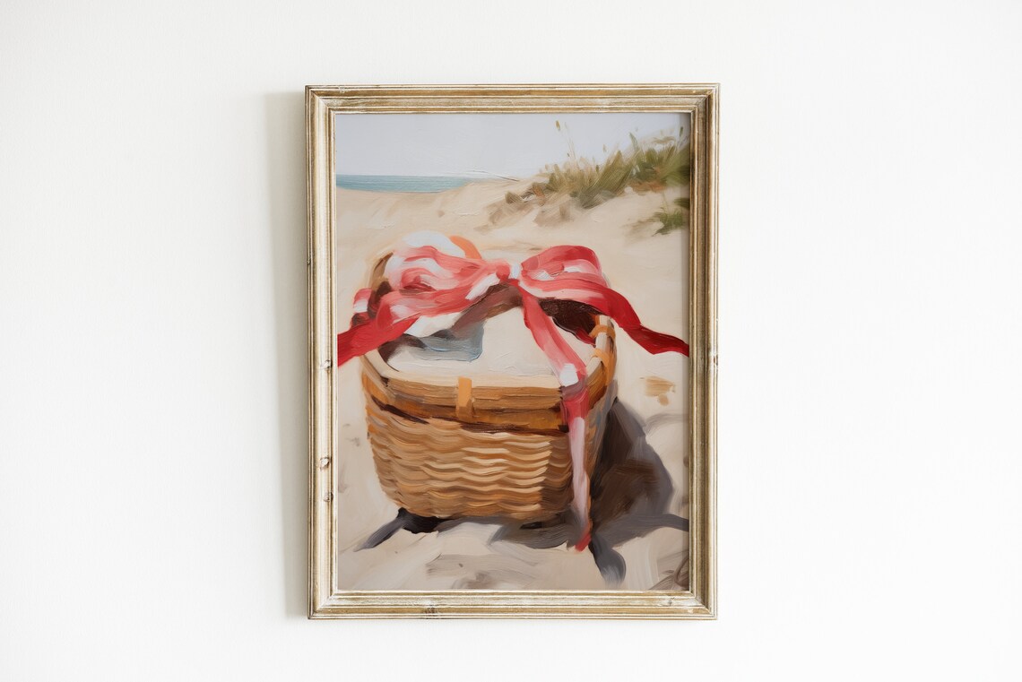 Preppy Vintage Coastal Beach House Art Print