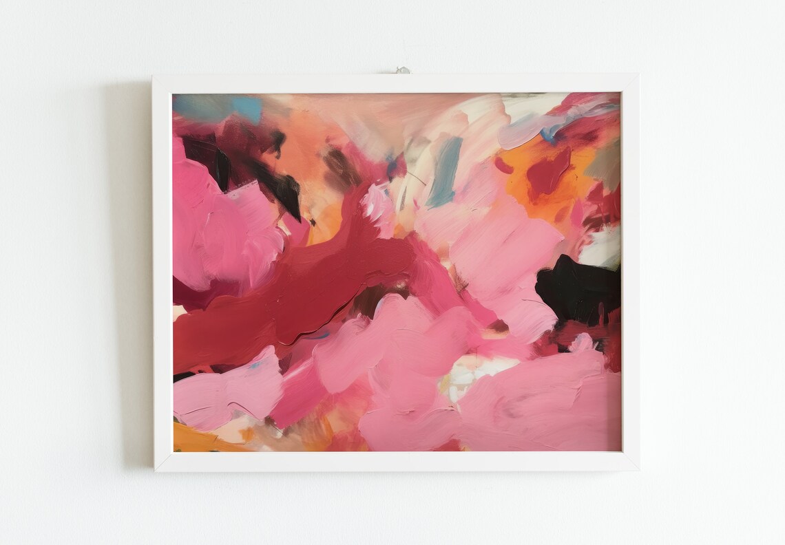 Trendy Pink Dorm Poster, Aesthetic Office Art Print - Image 3