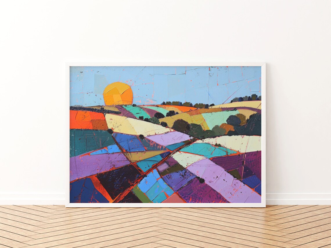 Bright Farmhouse Kitchen Art Print, Abstract Field - Image 3