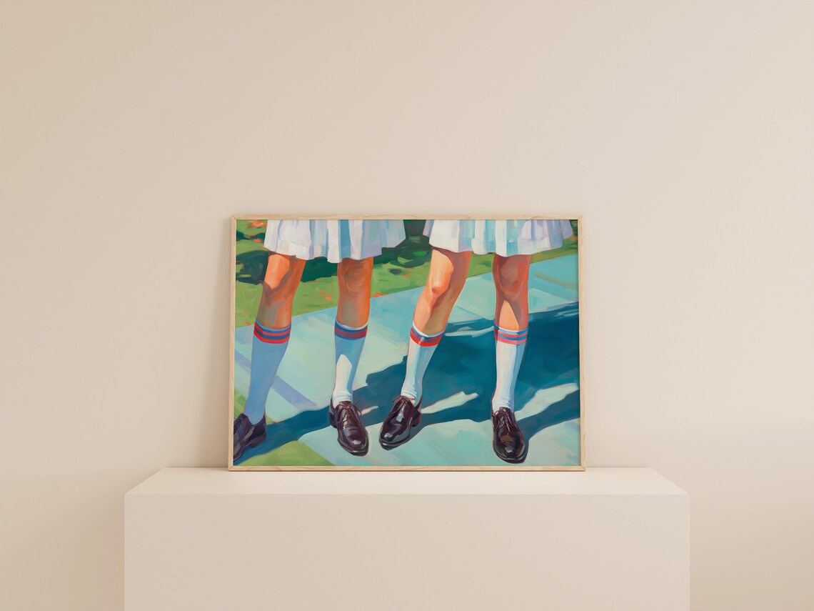 Retro Girly Preppy Light Academia Art Print - Image 2