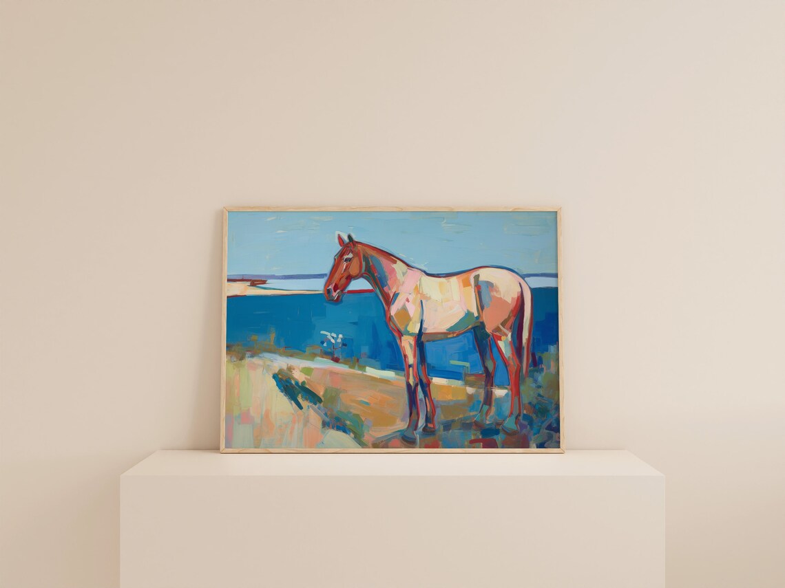 Horse Oil Painting, French Country Nursery Art Print - Image 3