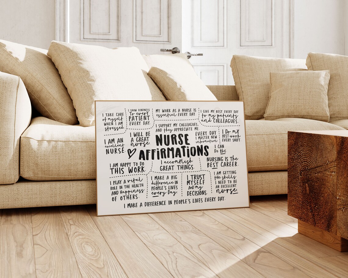 Nurse Daily Affirmations Motivational Quote Art Print - Image 2