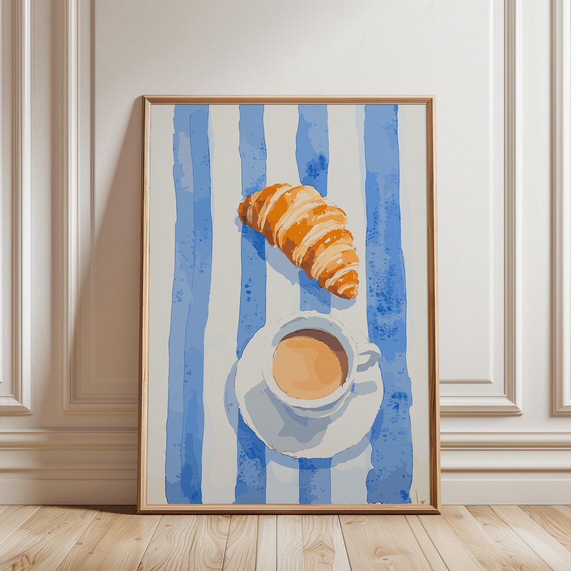 Breakfast Retro Illustration Latte Coffee Poster